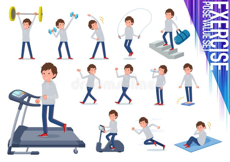 扁平式人灰色foodie sportswear_exercise 皇族释放例证